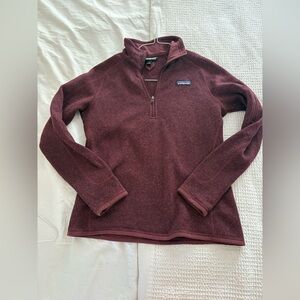 Women’s 1/4 Zip Patagonia Maroon Fleece Pullover - medium